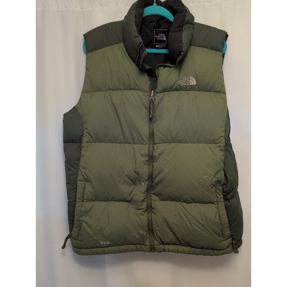 The North Face Men's L Green Down 550 puffer vest **AS IS** - Picture 1 of 14